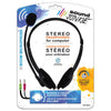 SoundJUNKIE - Stereo Computer Headphones with Microphone, Adjustable Headband, Black - - Mounts For Less