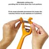 Starfrit - 2 in 1 Adjustable Cheese Slicer, Stainless Steel Plate, Dishwasher Safe, Orange - - Mounts For Less