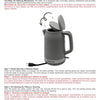 Starfrit - Electric Kettle, 1.7 Liter Capacity, 1500 Watts, Grey - - Mounts For Less