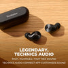 Technics - In-Ear Wireless Headphones with Noise Canceling, Microphone and Charging Case, Black - - Mounts For Less