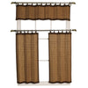 Versailles - 2 Ring Top Bamboo Curtain Panels, Brass Grommets, 48" x 36", Brown - - Mounts For Less