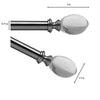 Versailles - Crystale Egg Finial Curtain Rod Set, Adjustable Length, Silver (2 Sizes Available) - - Mounts For Less