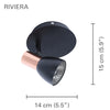 Xtricity - 1 Head Ceiling Light, 5.5 '' Width, From the Riviera Collection, Black - - Mounts For Less
