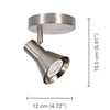 Xtricity - 1-Head Directional Light Fixture, 4.72" Wide, From the Rosalie Collection, Nickel - - Mounts For Less