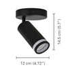 Xtricity - 1-Head Directional Light Fixture, 4.72" Wide, From the Valegro Collection, Black - - Mounts For Less