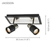 Xtricity - 2-Head Track Light, 11.9'' Width, From the Jackson Collection, Brushed Nickel and Black - - Mounts For Less
