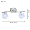 Xtricity - 2 Heads Ceiling Light, 14.17'' Width, From The Oscar Collection, Silver - - Mounts For Less