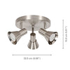 Xtricity - 3-Head Directional Light Fixture, 9.06" Wide, From the Rosalie Collection, Nickel - - Mounts For Less