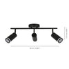 Xtricity - 3 Head Track Light, 19.69" Width, From the Valegro Collection, Black - - Mounts For Less