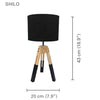 Xtricity - 3 Legged Table Lamp, 7.87 '' x 16.92``, From the Shilo Collection, Wood and Black - - Mounts For Less