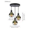 Xtricity - 3 Light Pendant Light. Width 11.81 '', From the Grimaldi Collection, Black - - Mounts For Less