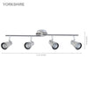 Xtricity - 4 Heads Ceiling Light, 27.95 '' Width, From The Yorkshire Collection, Nickel Chrome - - Mounts For Less