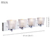 Xtricity - 4-Light Vanity Light, 26.4'' Width, From the Riva Collection, Chrome Finish - - Mounts For Less