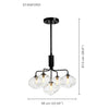 Xtricity - 5 Light Pendant, 22.04 '' Width, From Stanford Collection, Black - - Mounts For Less