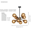 Xtricity - 8-Light Pendant, 21.7'' Width, From the Henderson Collection, Black and Amber - - Mounts For Less