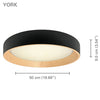 Xtricity - Ceiling Light with Integrated LED, 19.7" Diameter, From the York Collection, Black - - Mounts For Less