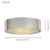 Xtricity - Drum Ceiling Light with Integrated LEDs, 12'' Diameter, From the Dublin Collection, Chrome - - Mounts For Less