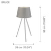 Xtricity - Modern Table Lamp, 19.7" Height, From the Bruce Collection, Gray - - Mounts For Less