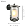 Xtricity - Outdoor Wall Light, 10.74 '' Height, August Collection, Black - - Mounts For Less