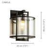 Xtricity - Outdoor Wall Light, 11 '' Height, From the Camila Collection, Black - - Mounts For Less