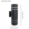 Xtricity - Outdoor Wall Light, 12.99 '' Height, From Central Park Collection, Black Aluminum - - Mounts For Less