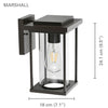 Xtricity - Outdoor Wall Light, 9.5'' Height, From the Marshall Collection, Black - - Mounts For Less