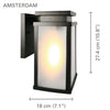 Xtricity - Outdoor Wall Light, Height 10.78 '', From Amsterdam Collection, Black - - Mounts For Less