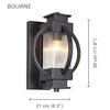 Xtricity - Outdoor Wall Light, Height 11.81 '', From Bourne Collection, Black - - Mounts For Less