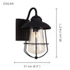 Xtricity - Outdoor Wall Light, Height 14.17 '', From Edgar Collection, Black - - Mounts For Less