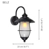 Xtricity - Outdoor Wall Light, Height 15.35 '', From Belz Collection, Black - - Mounts For Less