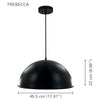 Xtricity - Pendant, 17.91" Width, From the Trebecca Collection, Black - - Mounts For Less
