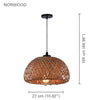 Xtricity - Pendant Light, 10.62 '' Width, From The Norwood Collection, Brown - - Mounts For Less