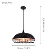 Xtricity - Pendant Light, 13.7 '' Width, From the Volcano Collection, Black - - Mounts For Less