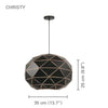 Xtricity - Pendant Light, 13.77 '' Width, From The Christy Collection, Black - - Mounts For Less