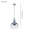 Xtricity - Pendant Light, 15.7 '' Length, From the Meridian Collection, Silver - - Mounts For Less