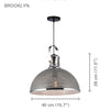Xtricity - Pendant Light, 15.7 '' Width, From the Brooklyn collection, Gray - - Mounts For Less
