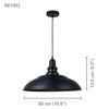 Xtricity - Pendant Light, 19.6'' Width, From the Retro Collection, Black - - Mounts For Less