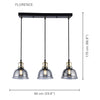 Xtricity - Pendant Light, 23.6 '' Width, From the Florence Collection, Black - - Mounts For Less