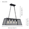 Xtricity - Pendant Light, 33.2 '' Width, From Nelson Collection, Black - - Mounts For Less