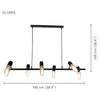Xtricity - Pendant Light , 39.3 '' Width, From the Gloria Collection, Black - - Mounts For Less