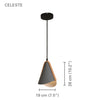 Xtricity - Pendant Light, 7.5 '' Width, From the Celeste Collection, Gray and Wood - - Mounts For Less