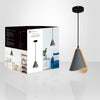 Xtricity - Pendant Light, 7.5 '' Width, From the Celeste Collection, Gray and Wood - - Mounts For Less