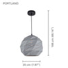 Xtricity - Pendant Light, 7.87 '' Width, From The Portland Collection, Grey - - Mounts For Less