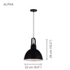 Xtricity - Pendant Light, 8.6 '' Width, From the Alpha Collection, Black - - Mounts For Less