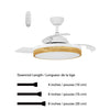 Xtricity - Retractable Ceiling Fan, LED Lighting, Remote Control Included, White - - Mounts For Less