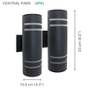 Xtricity - Set of 2 Outdoor Wall Light, 12.99'' Height, From the Central Park Collection, Black Aluminum - - Mounts For Less