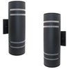 Xtricity - Set of 2 Outdoor Wall Light, 12.99'' Height, From the Central Park Collection, Black Aluminum - - Mounts For Less