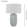 Xtricity - Table Lamp, 21.8'' Height, From the Coleman Collection, Gray - - Mounts For Less