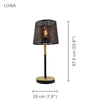 Xtricity - Table Lamp, 22.6 '' Height, From the Luna Collection, Black - - Mounts For Less