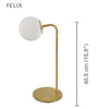 Xtricity - Table Lamp, Height of 15.9'', From the Felix Collection, Gold - - Mounts For Less